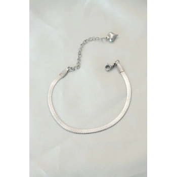 316L Çelik Gümüş Renk İtalyan Zincirli Bileklik