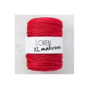 Loren XL Makrome Kırmızı El Örgü İpi - R048 - 33714