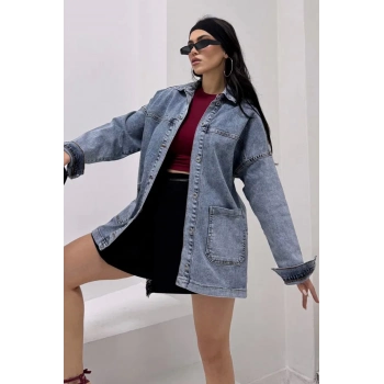 Kadın Kot Ceket Mavi