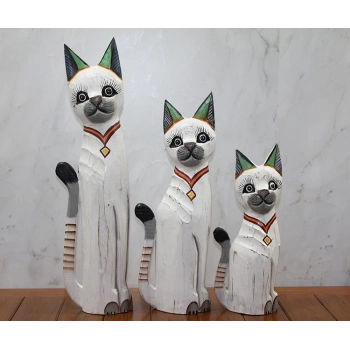Ahşap 3lü Kedi Seti 50 Cm Okas:1