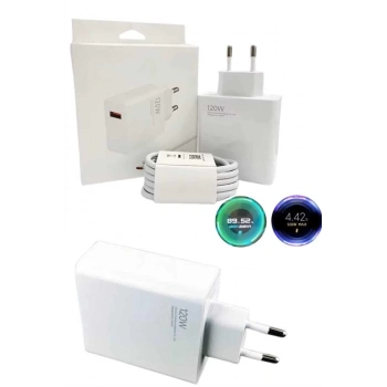 ÇOK SATAN 120 Watt Turbo Hızlı Şarj Aleti Seti Hızlı Şarj Adaptörü Beyaz