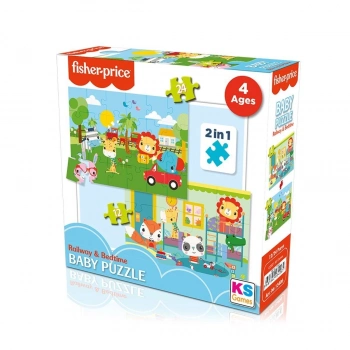 ÇOK SATAN 13406 KS Fisher-Price Baby Puzzle - Railway & Bedtime / 12+24 Parça Puzzle / +4 yaş