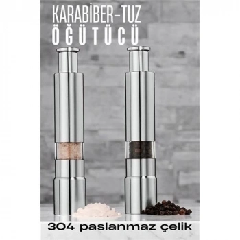 ÇOK SATAN 2li Karabiber Tuz Öğütücü Profesyonel 304 Paslanmaz Çelik Manuel Baharat Değirmeni