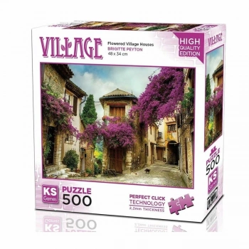 ÇOK SATAN 20062Flowered Village Houses 500 Parça Puzzle