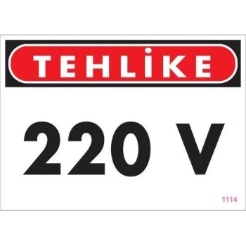 ÇOK SATAN 220 V Teklike Uyarı Levhası 25x35 KOD:1114