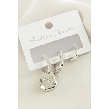 ÇOK SATAN 3 Adet Damla Zirkon Taşlı Küpe