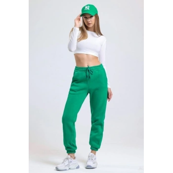 ÇOK SATAN 3 iplik şardonlu paça lastikli eşofman yeşil is001