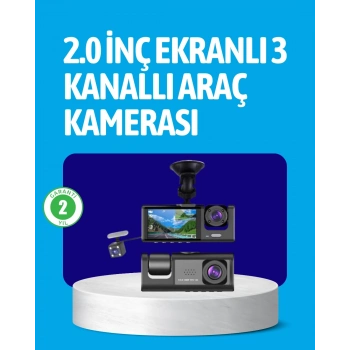 ÇOK SATAN 3 Kameralı Araç İçi Kayıt Cihazı  Suya ve Toza Dayanıklı Tasarım