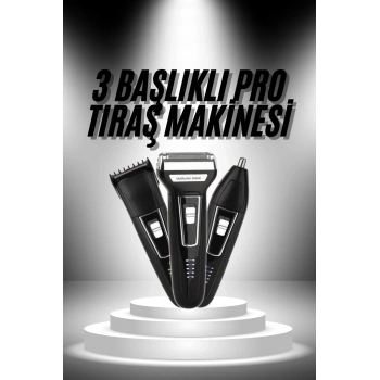 ÇOK SATAN 3lü Set Saç Sakal Kesme Traş Makinesi Burun Kılı Alma Tıraş Makinesi