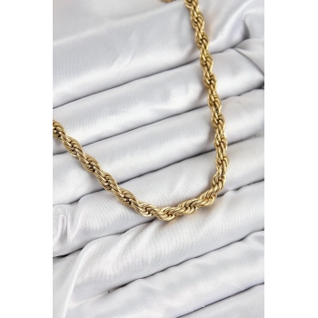 ÇOK SATAN 316L Çelik Burgu Model Gold Renk Kadın Kolye
