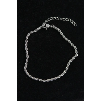 ÇOK SATAN 316L Çelik Burgu Model Gümüş Renk Erkek Bileklik