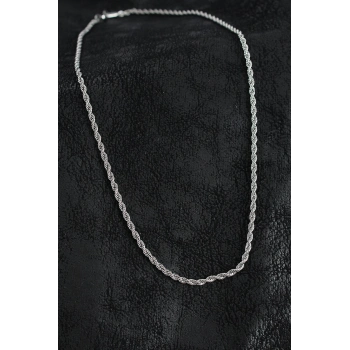 ÇOK SATAN 316L Çelik Burgu Zincir Model Gümüş Renk Erkek Kolye