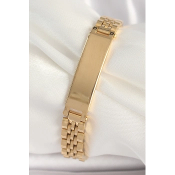 ÇOK SATAN 316L Çelik Gold Renk Zincir Künye Model Erkek Bileklik