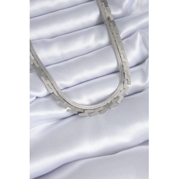 ÇOK SATAN 316L Çelik Gümüş Renk İtalyan Zincir Labirent Model Kadın Kolye