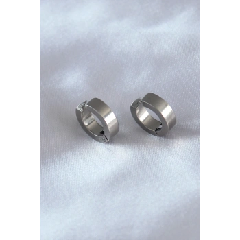 ÇOK SATAN 316L Çelik Gümüş Renk Sıkıştırmalı Erkek Küpe