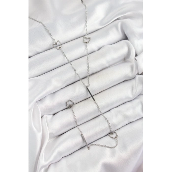 ÇOK SATAN 316L Çelik Kelebek Figürlü Y Model Gümüş Renk Kadın Kolye