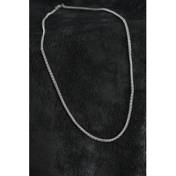 ÇOK SATAN 316L Çelik Örgü Zincir Model Gümüş Renk Erkek Kolye