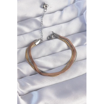 ÇOK SATAN 316L Çelik Renkli İtalyan Zincir Model Çoklu Bileklik