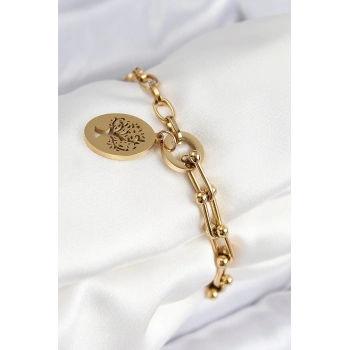 ÇOK SATAN 316L Çelik Tifany Ağaç Model Gold Renk Kadın Bileklik