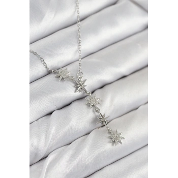 ÇOK SATAN 316L Çelik Yıldız Model Gümüş Renk Kadın Kolye
