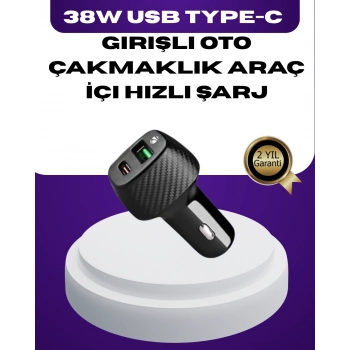 ÇOK SATAN 38W Çift Çıkışlı Araç Şarj Cihazı – Type-C ve USB PD Destekli