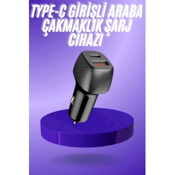 ÇOK SATAN 38W USB Type-C Girişli Oto Çakmaklık Araç İçi Hızlı Şarj Çakmaklık Şarj Aleti