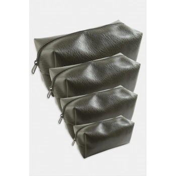 ÇOK SATAN 4 Adet El Tutmalı Makyaj Çantası