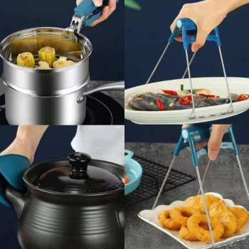 ÇOK SATAN 4 Parça Yanma Önleyici Mutfak Seti - Tencere Tabak Tutucu Ve Fırın Eldiveni