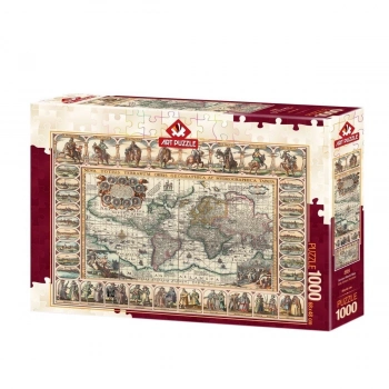 ÇOK SATAN 4584 Eski Dünya Haritası 1000 Parça Puzzle -Art Puzzle