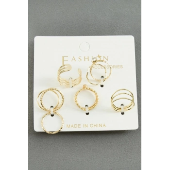 ÇOK SATAN 5 Adet Karışık Lüks Eklem Yüzük