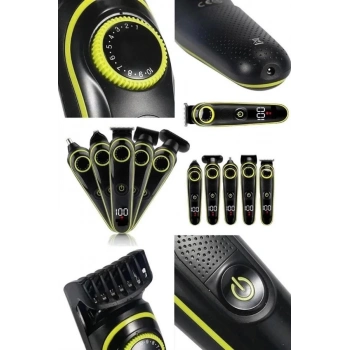 ÇOK SATAN 5 Başlıklı Şarjlı Tıraş Makinesi Kablosuz Saç Sakal Burun Tıraşına Uygun