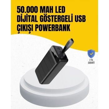 ÇOK SATAN 50.000 mAh Kapasiteli Powerbank – Hızlı Şarj Destekli, 4 USB Portlu, LED Işıklı Taşınabilir Enerji Deposu