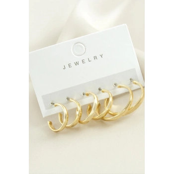 ÇOK SATAN 6 Adet Düz Trend Halka Küpe 1,5-2-2,5 cm