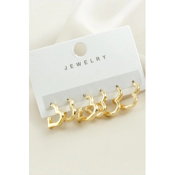 ÇOK SATAN 6 Adet Kalp Metal Küpe