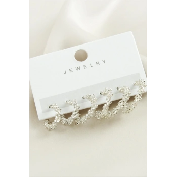 ÇOK SATAN 6 Adet Zikzak Metal Halka Küpe