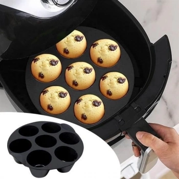 ÇOK SATAN 7 Gözlü Silikon Çok Amaçlı Airfryer Muffin Cupcake Kek ve Çörek Pişirme Kalıbı