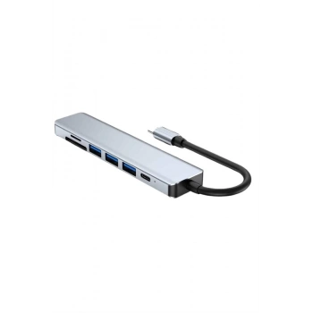ÇOK SATAN 8 Portlu Macbook Çevirici Type C Hub  SD TF USB Çoğaltıcı Ethernet