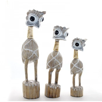 ÇOK SATAN Ahşap 3lü Emu Kuşu Seti