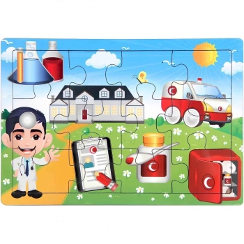 ÇOK SATAN Ahşap Eğitici Puzzle 12 Parça - 1 Adet Stokta Olan Gönderilir