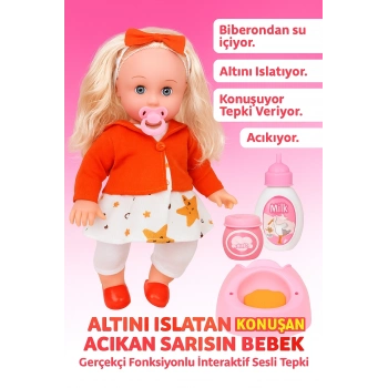ÇOK SATAN Altını Islatan Konuşan Acıkan Sarışın Bebek Gerçekçi Fonksiyonlu İnteraktif Sesli Tepki