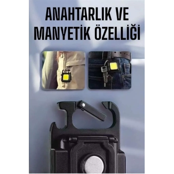 ÇOK SATAN Anahtarlık Çok Amaçlı Mıknatıslı Taşınabilir Işık Led Şarjlı