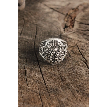 ÇOK SATAN Antik Gümüş Renk Akrep İşleme Ayarlanabilir Erkek Yüzük