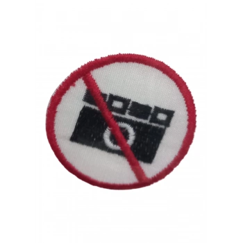 ÇOK SATAN Aplike Ütü İle Yapışan Fotoğraf Makinesi Yasak Arma 3 cm