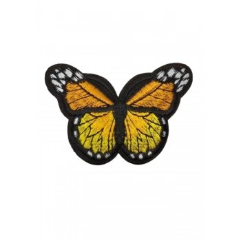 ÇOK SATAN Aplike Ütü İle Yapışan Kelebek Sarı Arma 7x5 cm