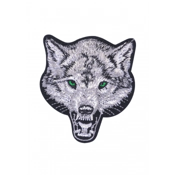 ÇOK SATAN Aplike Ütü İle Yapışan Kurt Yeşilgöz Arma 7x6 cm