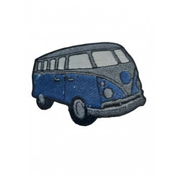ÇOK SATAN Aplike Ütü İle Yapışan Otobüs Mavi - Gri Arma 4x2 cm