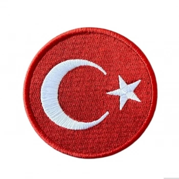 ÇOK SATAN Aplike Ütü İle Yapışan Türk Bayrağı Yuvarlak Büyük Arma 5 cm