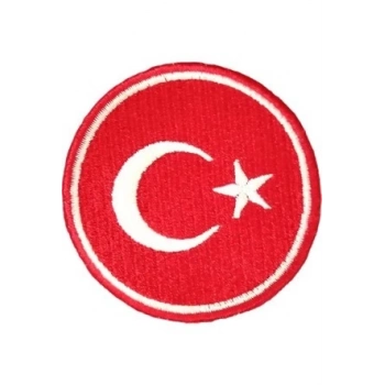 ÇOK SATAN Aplike Ütü İle Yapışan Türk Bayrağı Yuvarlak Küçük Arma 3 cm