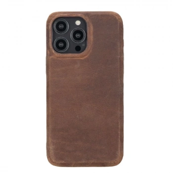 ÇOK SATAN Apple iPhone 14 Pro Max Uyumlu Deri Arka Kapak ROCK G2