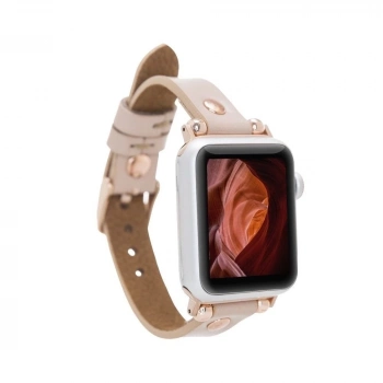 ÇOK SATAN Apple Watch Uyumlu Deri Kordon 38-40-41mm RG NU1 Pembe